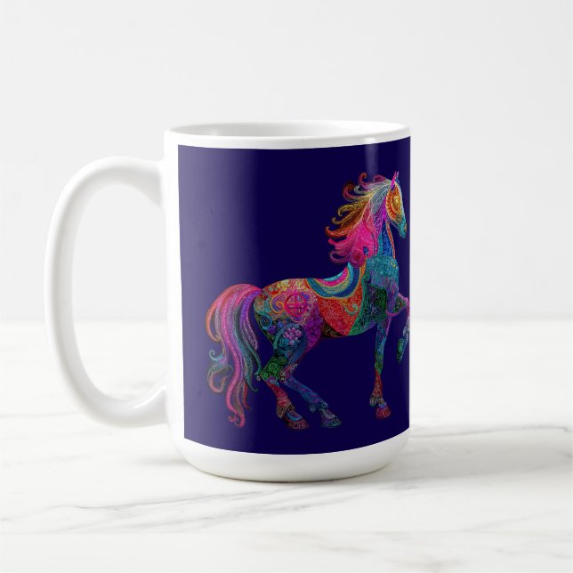 Das quiltende Pferd Kaffeetasse (Links)