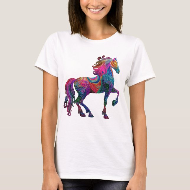 Das quiltende Pferd T-Shirt (Vorderseite)