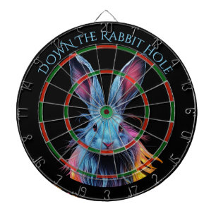 Das Rabbit Hole Blue Rabbit auf dem Feuer Dartscheibe