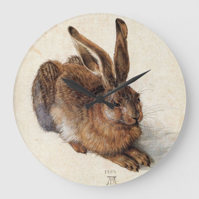 DAS RABBIT (Junge Hare) Große Wanduhr (Vorderseite)