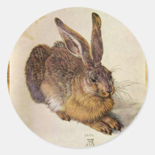 DAS RABBIT (Junge Hare) Runder Aufkleber