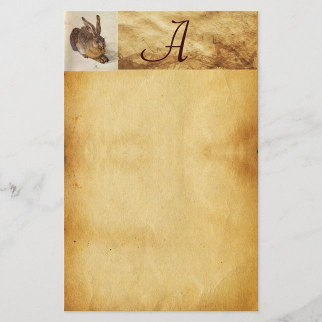 DAS RABBIT-Monogramm (Young Hare) Briefpapier (Vorderseite)