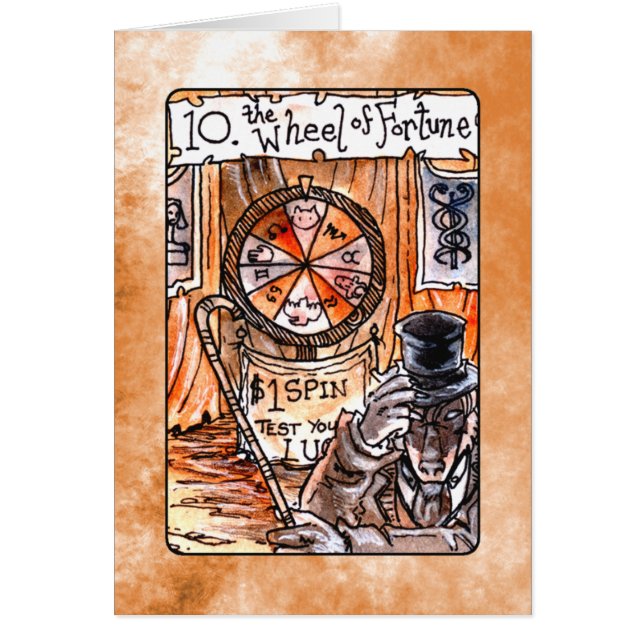 Das Rad der Vermögens-Tarot-Karte (Vorne)
