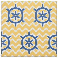 Das Rad-Monogramm des blauen nautischschiffs und