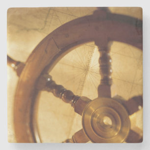 Das Rad und die Karte der Schiffe Steinuntersetzer