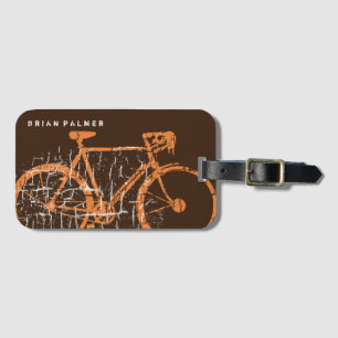 das Radfahren/radfahrend, fahren personalisiertes Gepäckanhänger