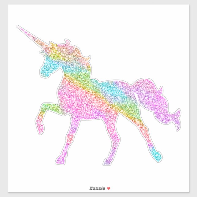 Das Rainbow Glitzer Unicorn Aufkleber (Blatt)