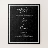 Das Rätsel der Hochzeit mit schwarzem und weißem L