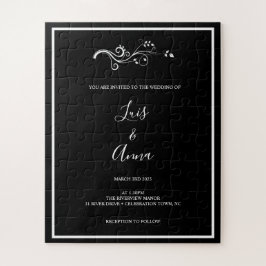 Das Rätsel der Hochzeit mit schwarzem und weißem L