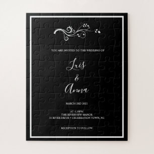 Das Rätsel der Hochzeit mit schwarzem und weißem L