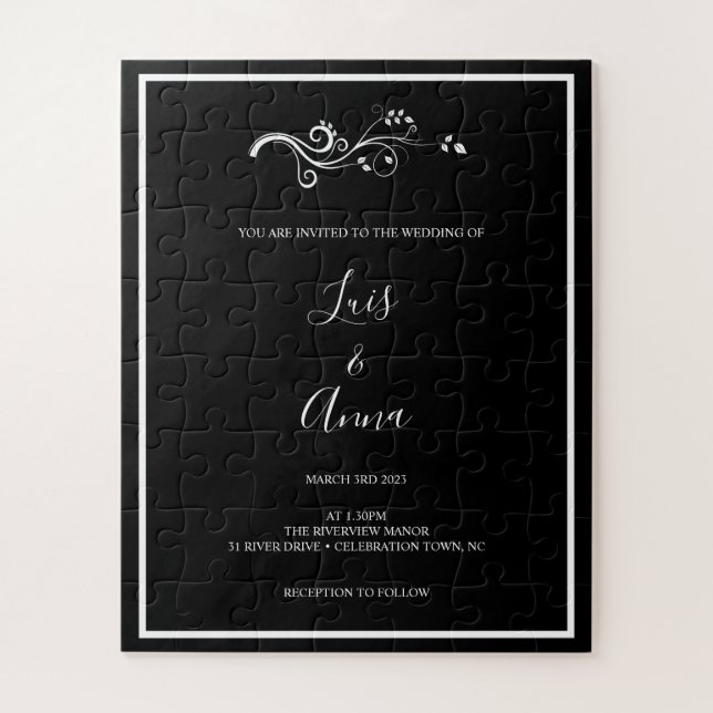 Das Rätsel der Hochzeit mit schwarzem und weißem L (Vertikal)