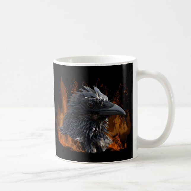 "Das Raven Fire"-Geschenke Kaffeetasse (Rechts)
