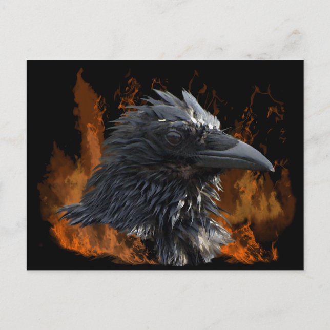 "Das Raven Fire"-Geschenke Postkarte (Vorderseite)