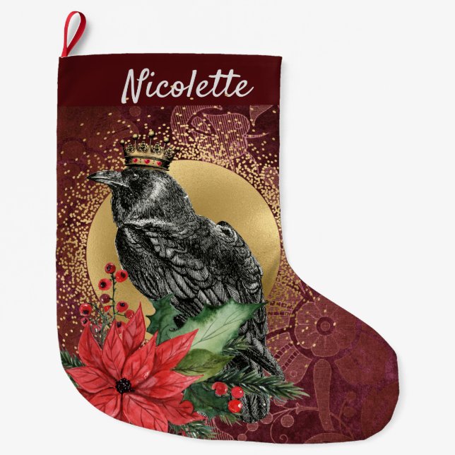 Das Raven King Gothic Großer Weihnachtsstrumpf (Vorderseite)