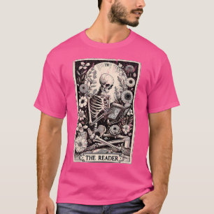 Das Reader Tarot Card Funny Book Lover Skeletts Re T-Shirt