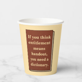 Das Recht ist kein Handout Pappbecher