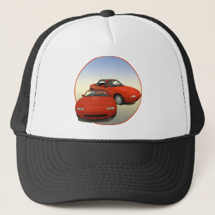 Das Red Sports Car der Avenue Art Truckerkappe