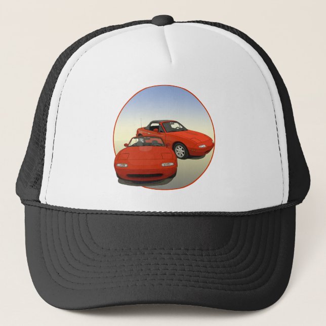 Das Red Sports Car der Avenue Art Truckerkappe (Vorderseite)