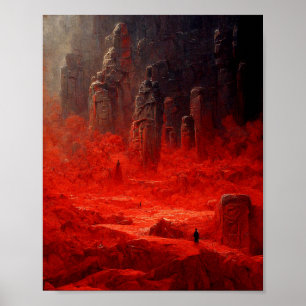 Das Red Vale Fantasy Science Fiction Art Poster