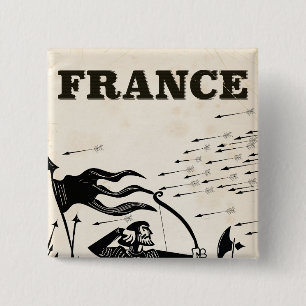 Das Reiseplakat von Frankreich - Klassik mittelalt Button