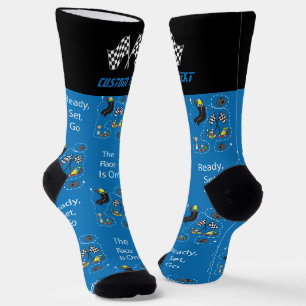 Das Rennen ist auf - blau Socken