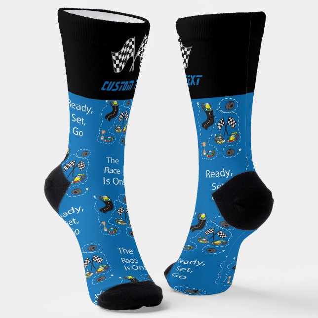 Das Rennen ist auf - blau Socken (Gewinkelt)