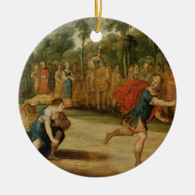 Das Rennen von Atalanta und von Hippomenes (Öl auf Keramikornament (Vorne)