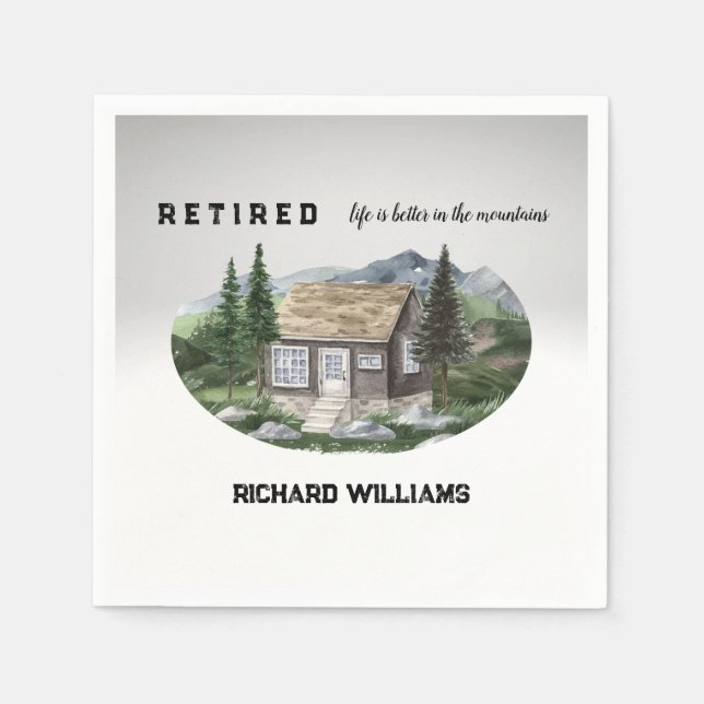 Das Rentenleben ist besser in den Bergen wandern Serviette (Vorderseite)