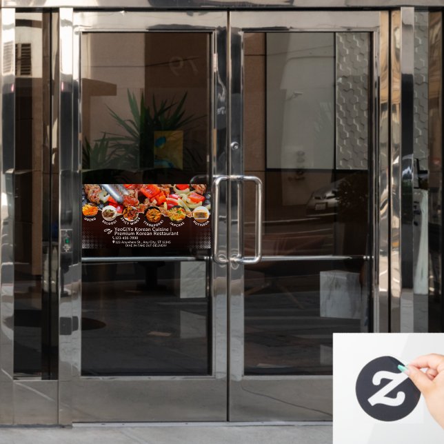 Das Restaurant Advert mit koreanischer Küche indiv Fensteraufkleber (Büro Tür)