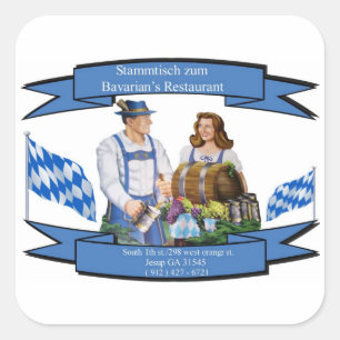 Das Restaurant Stammtisch zum Bayern Quadratischer Aufkleber