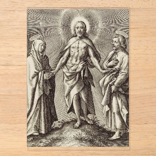 Das Retreen Christ steht auf einem Hügel Acryleinladungen