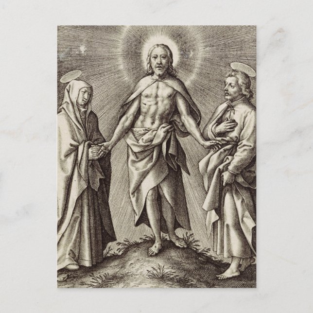 Das Retreen Christ steht auf einem Hügel Postkarte (Vorderseite)