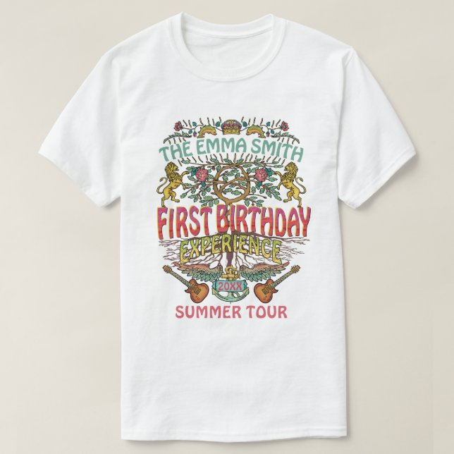 Das Retro 70er Concept-Logo für die erste Geburtst T-Shirt (Design vorne)