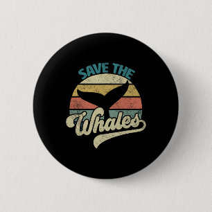 Das Retro der Wale gerettet Button