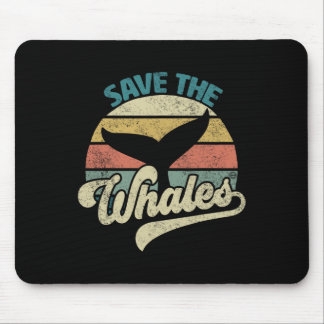 Das Retro der Wale gerettet Mousepad