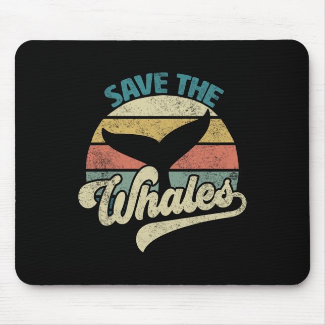Das Retro der Wale gerettet Mousepad (Vorne)
