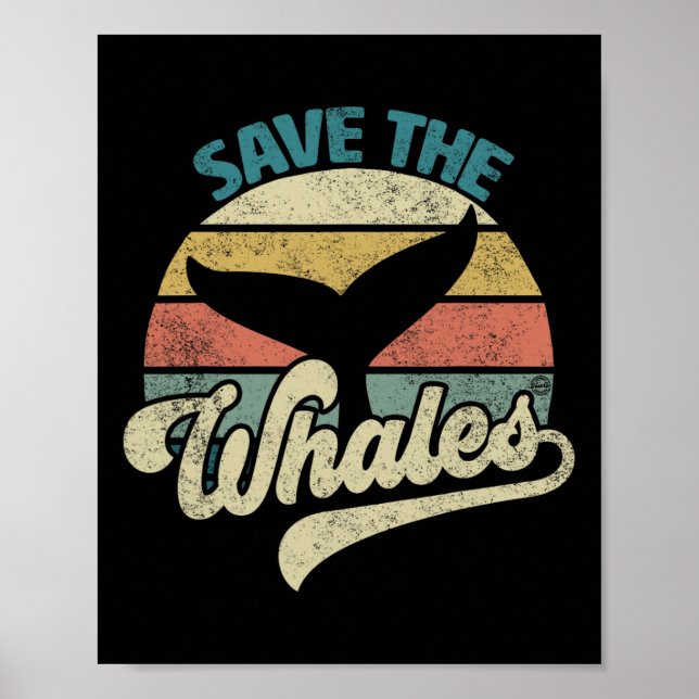 Das Retro der Wale gerettet Poster (Vorne)