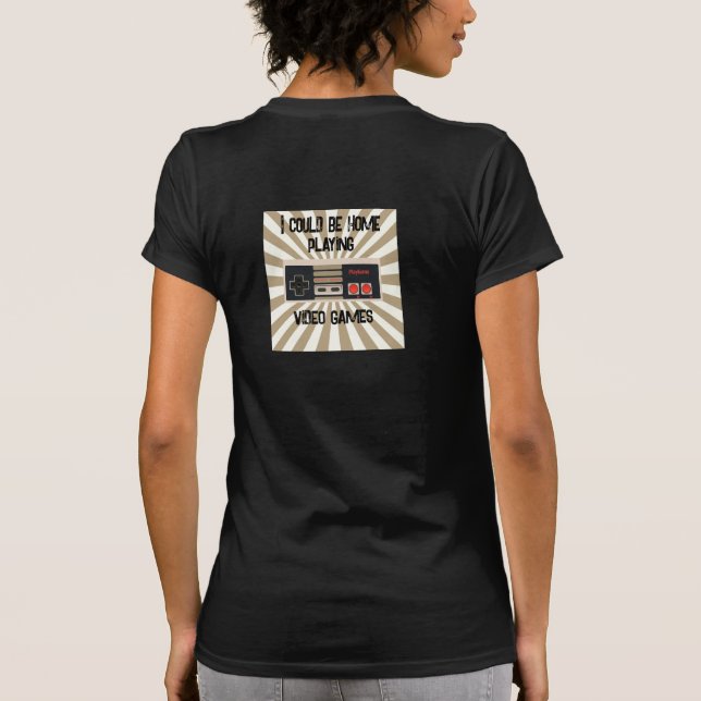 Das Retro-Design der Frau für den schwarzen T - Sh T-Shirt (Rückseite)