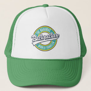 Das Retro-Logo des Bahamas-Backpackers World Trave Truckerkappe