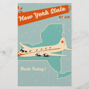Das Retro-Poster des New Yorker Staat. Briefpapier