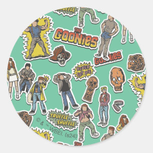 Das Retro-Stickermuster der Goonies Runder Aufkleber