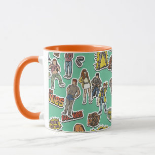 Das Retro-Stickermuster der Goonies Tasse