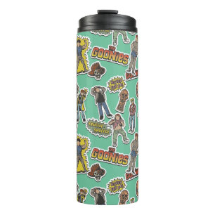 Das Retro-Stickermuster der Goonies Thermosbecher
