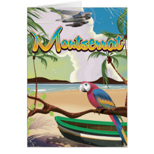 Das Retroposter der Insel Montserrat