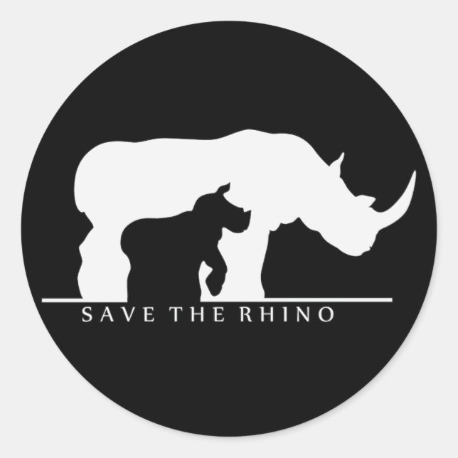 Das Rhino gerettet Runder Aufkleber (Vorderseite)