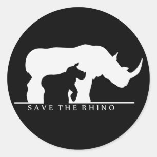 Das Rhino gerettet Runder Aufkleber