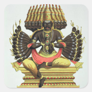 Das riesige Ravana (Farbelitho) Quadratischer Aufkleber