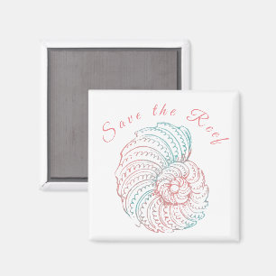 Das Riff rosa und Aquamarines Aquarellbewusstsein Magnet