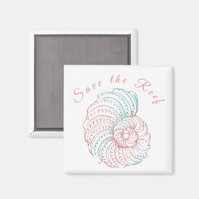 Das Riff rosa und Aquamarines Aquarellbewusstsein  Magnet (Vorderseite/Rückseite)