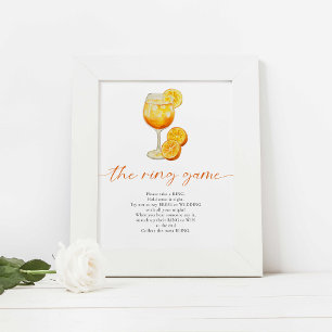 Das Ring Game Aperol Spritz Citrus Brautparty Poster
